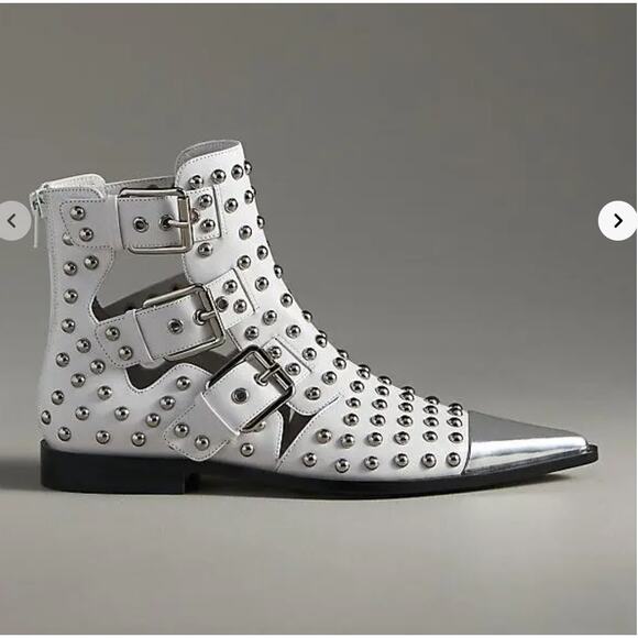 Jeffrey Campbell Trespass Studded Boots White 6 - Picture 2 of 8